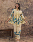 Sea blue floral coord set