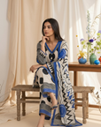 Blue Polka Farshi suit set
