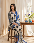 Blue Polka Farshi suit set