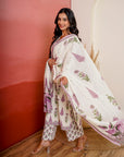 Mauve Phoolkari Booti Suit Set