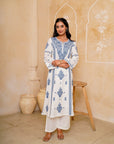 Blue & White Chikankari Suit Set