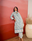 Teal Garden Booti Suit Set