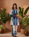 Blue scenic floral coordset