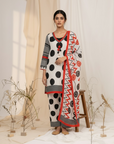 Red Polka Farshi Suit Set