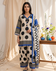Blue Polka Farshi suit set