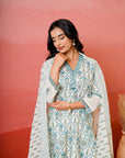 Teal Garden Booti Suit Set
