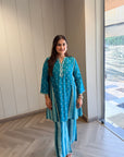 Aqua Noor Strips Co-ord Set