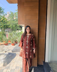 Mocha Mehfil Boota Co-ord Set