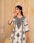 Black & White Chikankari Suit Set