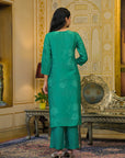Emerald green organza suit set
