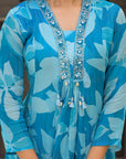 Candy blue anarkali suit set