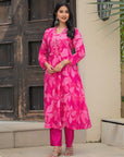 Candy pink anarkali suit set