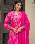 Candy pink anarkali suit set