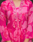 Candy pink anarkali suit set