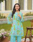 Aqua blue floral coord set