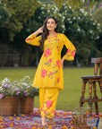 Mustard yellow floral coord set