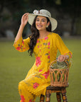 Mustard yellow floral coord set