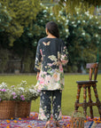Black floral coord set