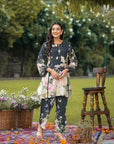 Black floral coord set
