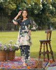 Black floral coord set