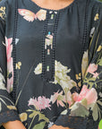 Black floral coord set