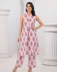 Pink stripped floral coord set