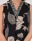 Ebony black floral suit set
