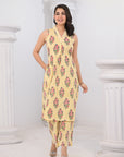 Yellow stripped floral coord set