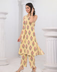 Yellow stripped floral coord set