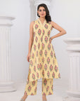 Yellow stripped floral coord set