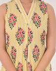 Yellow stripped floral coord set