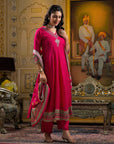 Pink chatak anarkali suit set