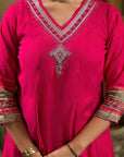 Pink chatak anarkali suit set