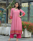 Rani pink anarkali suit set