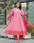 Rani pink anarkali suit set