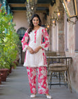 Pink shiffli floral co-ord set