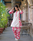 Pink shiffli floral co-ord set