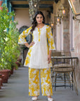 Mustard shiffli floral co-ord set