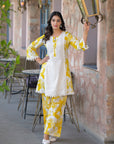 Mustard shiffli floral co-ord set