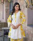 Mustard shiffli floral co-ord set