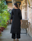 Black kalamkaari sui set