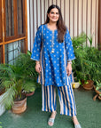 Blue Noor Boota Co-ord Set
