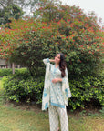 Teal Booti Farshi Suit Set