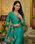 Emerald green organza suit set