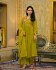 Olive green malchanderi suit set