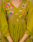 Olive green malchanderi suit set