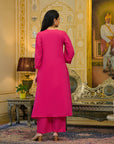 Magenta pink malchanderi suit set
