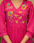 Magenta pink malchanderi suit set