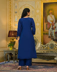 Navy blue malchanderi suit set