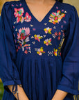 Navy blue malchanderi suit set
